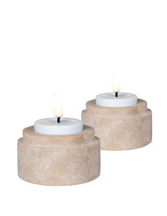Support de Bougie Tea Light - Travertin naturel, ensemble de 2 - 4561049 - House Nordic