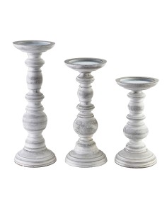 Ensemble de 3 Bougeoirs DAZ - Dimensions variées de 10x10x20cm à 10x10x29,5cm - HTYK7222 - Mondex
