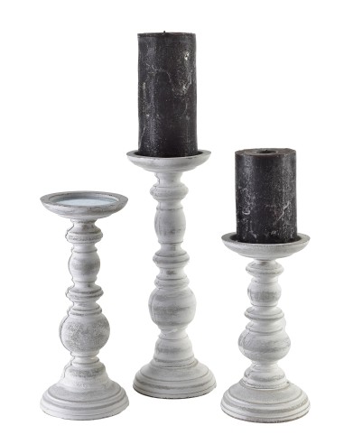 Ensemble de 3 Bougeoirs DAZ - Dimensions variées de 10x10x20cm à 10x10x29,5cm - HTYK7222 - Mondex