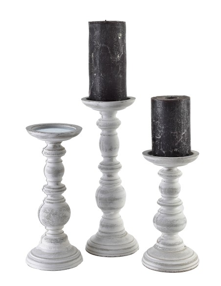 Ensemble de 3 Bougeoirs DAZ - Dimensions variées de 10x10x20cm à 10x10x29,5cm - HTYK7222 - Mondex