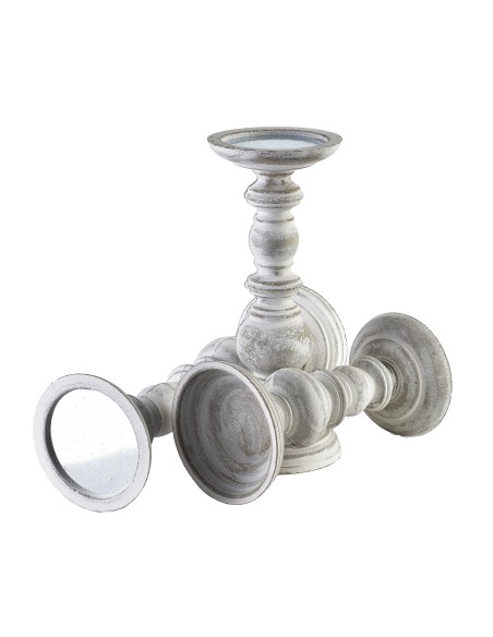 Ensemble de 3 Bougeoirs DAZ - Dimensions variées de 10x10x20cm à 10x10x29,5cm - HTYK7222 - Mondex