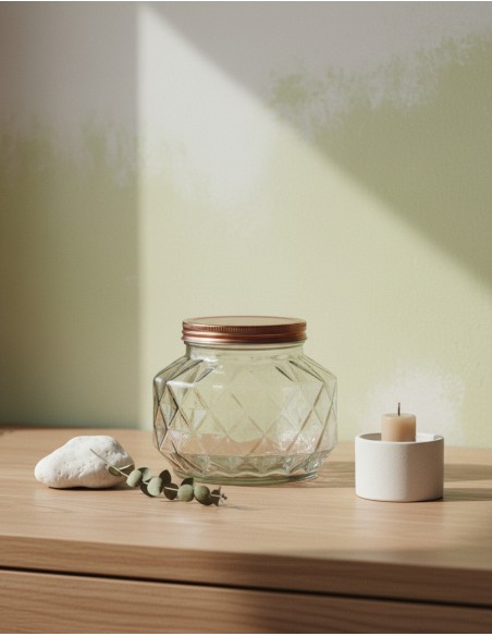 Bocal en Verre BASIC KITCHEN - 1400ml, 11x16x14cm - HTID7567 - Allesken