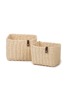Ensemble de 2 paniers NOUK - Paniers en papier tressé naturel - 46000340 - KidsDepot