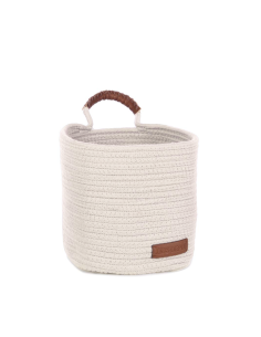 Panier mural EWA - Panier en corde douce avec détails en cuir - 46000554 - KidsDepot