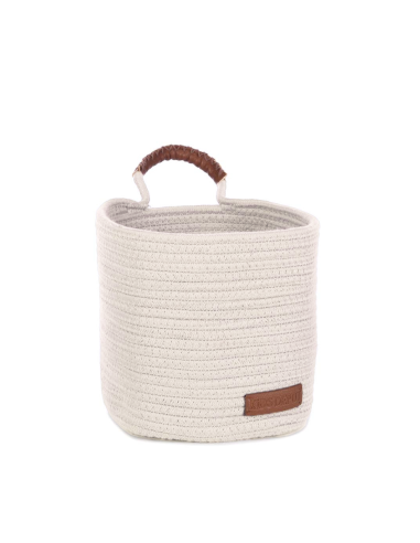 Panier mural EWA - Panier en corde douce avec détails en cuir - 46000554 - KidsDepot
