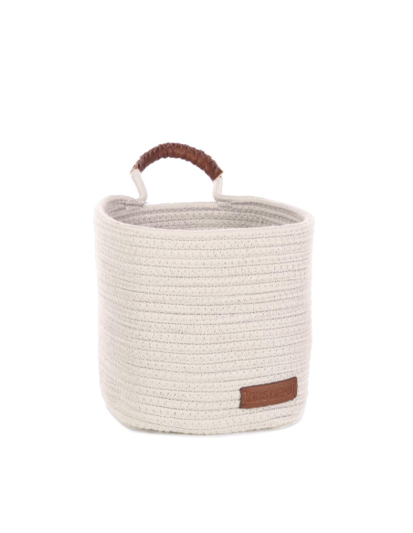 Panier mural EWA - Panier en corde douce avec détails en cuir - 46000554 - KidsDepot