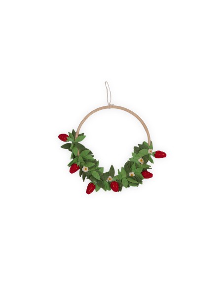 Guirlande Murale Flower Hoop Strawberry - Décoration Murale Fruitière - 60000123 - KidsDepot