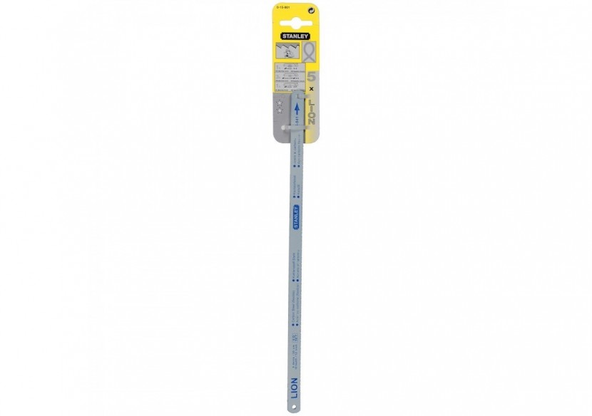 LAME DE SCIE A METAUX - CARTE 5 LAMES FLEXIBLE LION 8-10-12 DENTS - 0-15-801 - Stanley