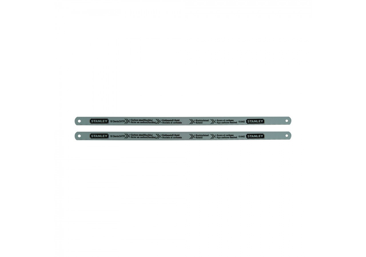 LAME DE SCIE A METAUX - CARTE 2 LAMES FLEXIBLE LION 10 DENTS - 0-15-842 - Stanley