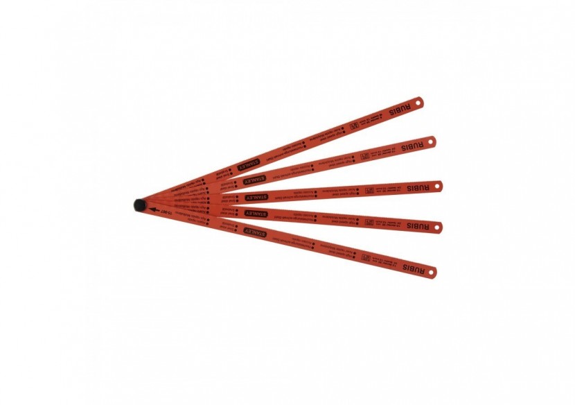 LAME DE SCIE A METAUX - CARTE 5 LAMES RUBIS HSS MOLY 8-10-12 DENTS - 0-15-900 - Stanley