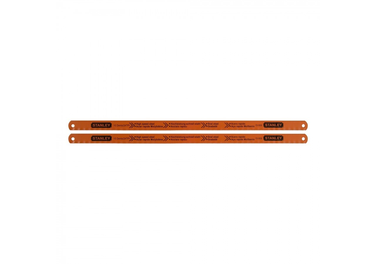 LAME DE SCIE A METAUX - CARTE 2 LAMES RUBIS HSS MOLY 10 DENTS - 0-15-906 - Stanley