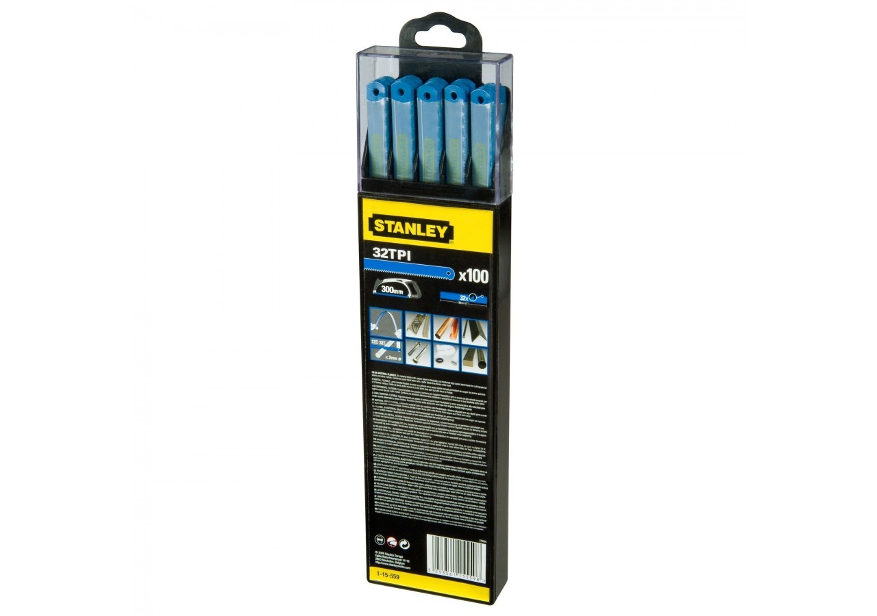 LAME DE SCIE A METAUX - BOITE 100 LAMES HSS BIMETAL LASER 12 DENTS - 1-15-559 - Stanley