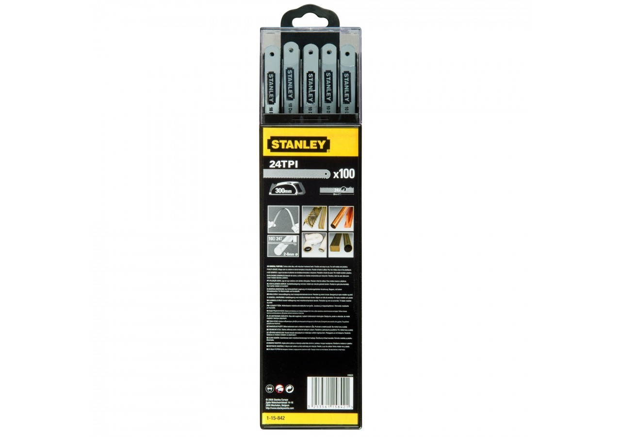 LAME DE SCIE A METAUX - BOITE 100 LAMES FLEXIBLE LION 10 DENTS - 1-15-842 - Stanley