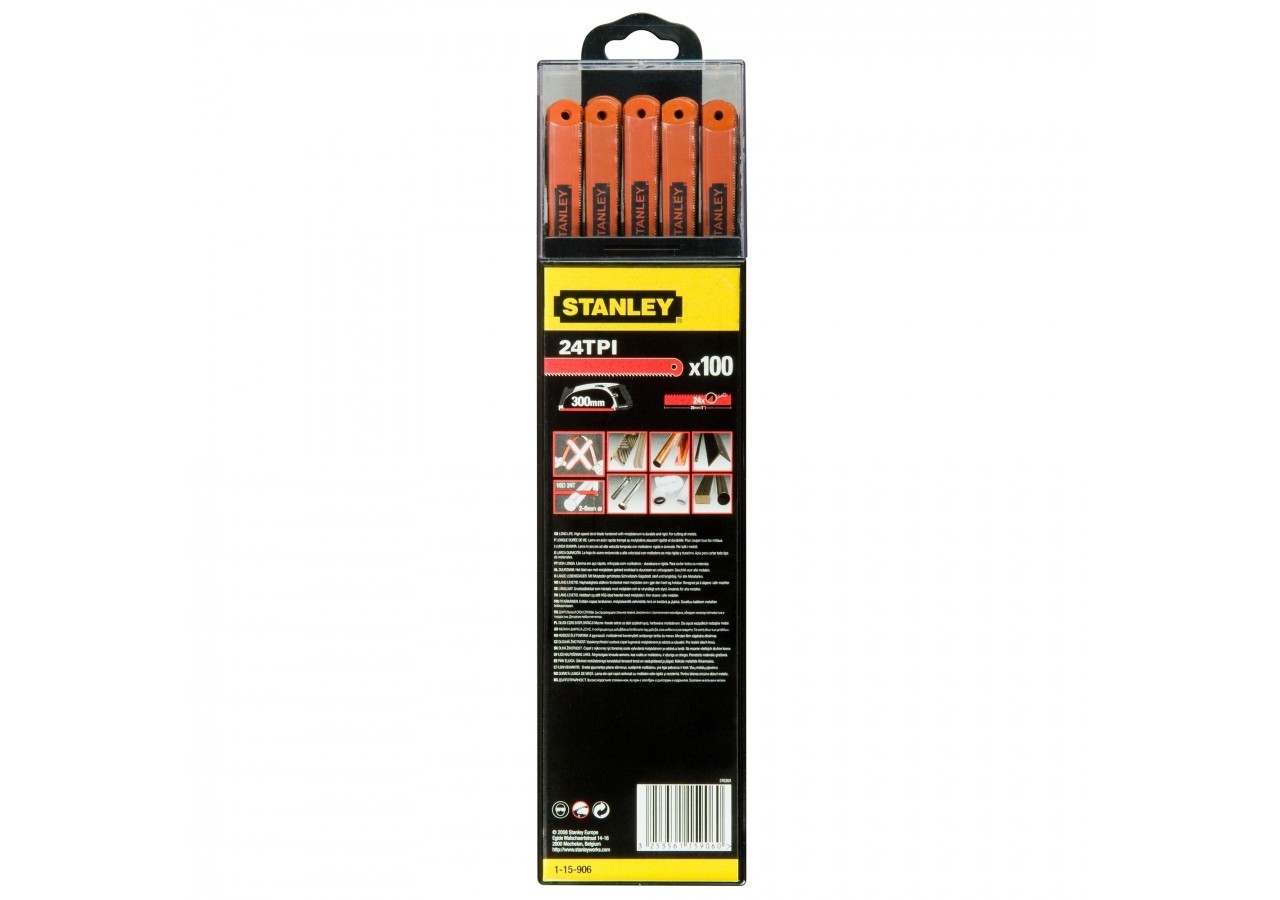 LAME DE SCIE A METAUX - BOITE 100 LAMES RUBIS HSS MOLY 10 DENTS - 1-15-906 - Stanley