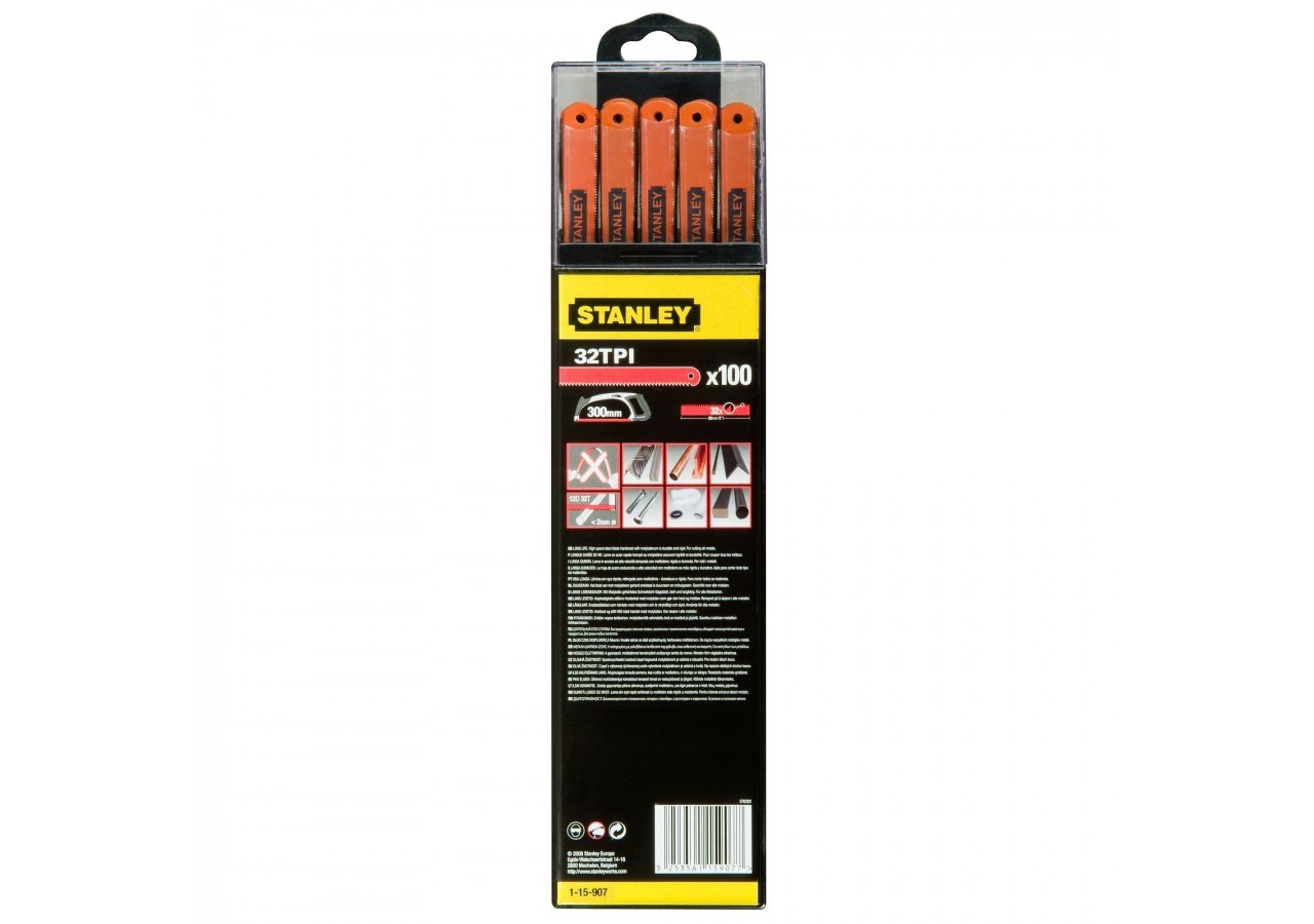 LAME DE SCIE A METAUX - BOITE 100 LAMES RUBIS HSS MOLY 12 DENTS - 1-15-907 - Stanley