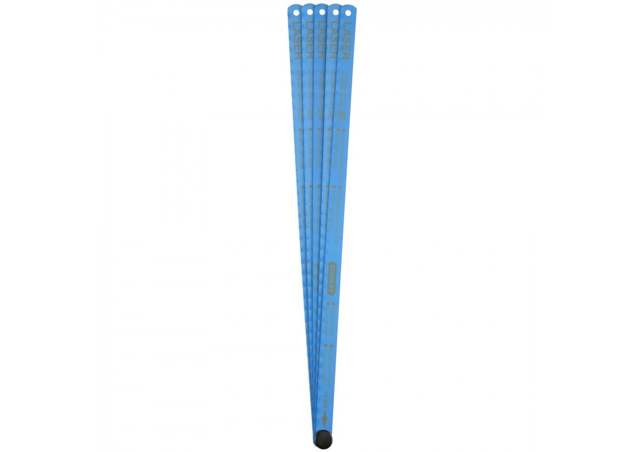 LAME DE SCIE A METAUX - CARTE 5 LAMES HSS BIMETAL LASER 10 DENTS - 2-15-558 - Stanley