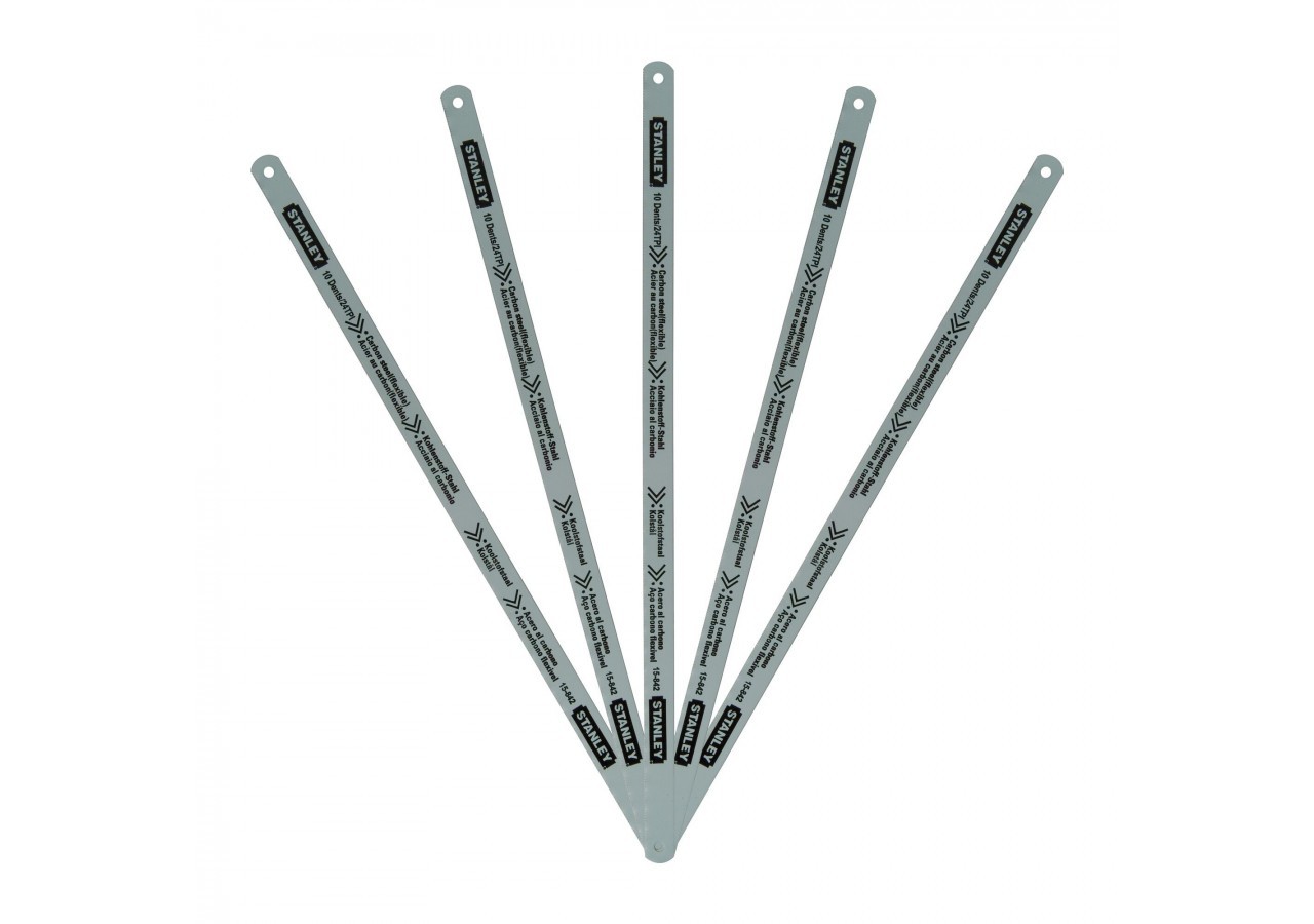 LAME DE SCIE A METAUX - CARTE 5 LAMES FLEXIBLE LION 10 DENTS - 2-15-842 - Stanley