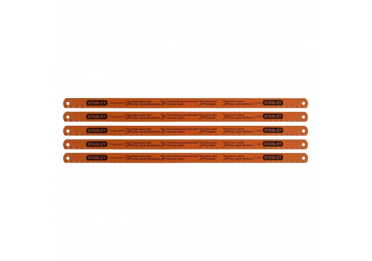 LAME DE SCIE A METAUX - CARTE 5 LAMES RUBIS HSS MOLY 10 DENTS - 2-15-906 - Stanley