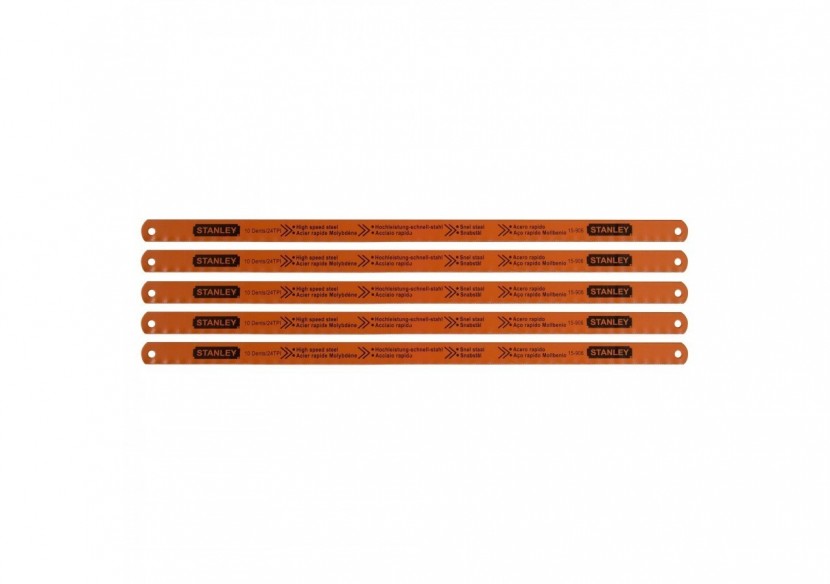 LAME DE SCIE A METAUX - CARTE 5 LAMES RUBIS HSS MOLY 10 DENTS - 2-15-906 - Stanley