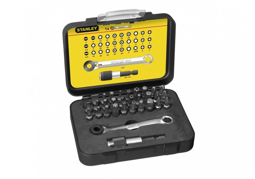 COFFRET D'EMBOUTS DE VISSAGE 1/4" 25MM + MINI-CLIQUET - JEU DE
 32PCS - GAMME PRO - 1-13-905 - Stanley