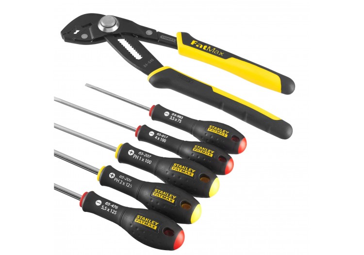 PINCE MULTIPRISE A VERROUILLAGE 250MM FATMAX+TOURNEVIS ELECRICIEN+PHILLIPS–JEU DE 6 PCS FATMAX - FMHT0-62639 - Stanley 2