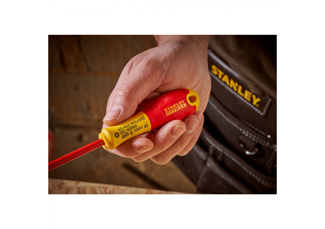 TOURNEVIS ISOLES 1000V
 ELECTRICIEN + PHILIPPS + TESTEUR - JEU DE 6PCS FATMAX - 0-65-441 - Stanley