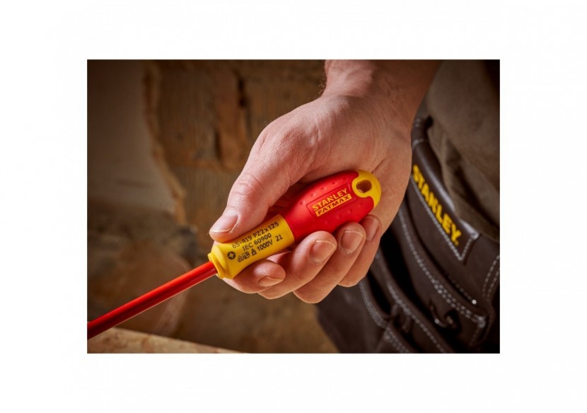 TOURNEVIS ISOLES 1000V ELECTRICIEN + PHILLIPS + POZI + TESTEUR - JEU DE 10PCS FATMAX - FMHT62573-0 - Stanley