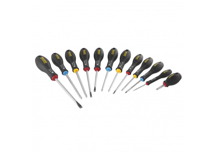 TOURNEVIS ELECTRICIEN + MECANICIEN + PHILLIPS + POZI - JEU
 DE 12PCS FATMAX - FMHT65426-0 - Stanley
