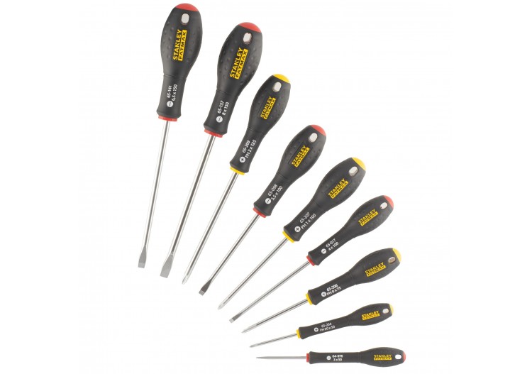 TOURNEVIS ELECTRICIEN + MECANICIEN + PHILLIPS + TESTEUR- JEU DE 10PCS FATMAX - FMHT65439-0 - Stanley