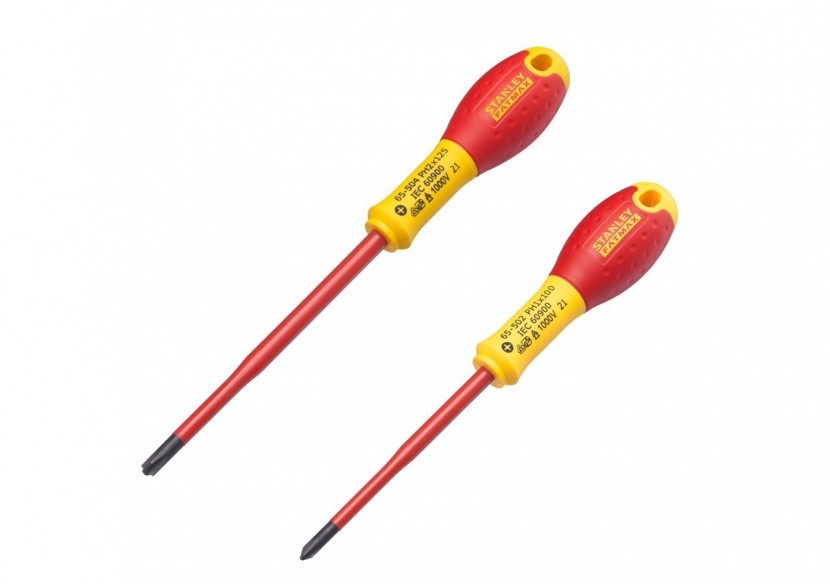 TOURNEVIS BORNIERS ISOLES 1000 V PH1X100mm et PH2X125mm - JEU DE 2 PCS FATMAX - FMHT0-62648 - Stanley