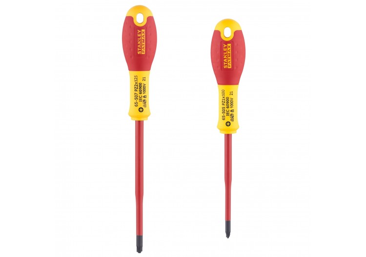 TOURNEVIS BORNIERS ISOLES 1000 V
 PZ1X100mm et PZ2X125mm - JEU DE 2 PCS FATMAX - FMHT0-62649 - Stanley 2