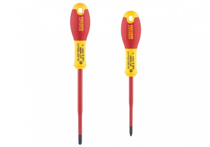 TOURNEVIS BORNIERS ISOLES 1000 V
 PZ1X100mm et PZ2X125mm - JEU DE 2 PCS FATMAX - FMHT0-62649 - Stanley