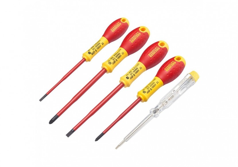 JEU DE 5 TOURNEVIS SLIM ISOLES 1000V FATMAX ELEC 3.5X75 - 5.5X150 - PZ1 X100 - PZ2 X 125 - TESTEUR - XTHT0-62693 - Stanley