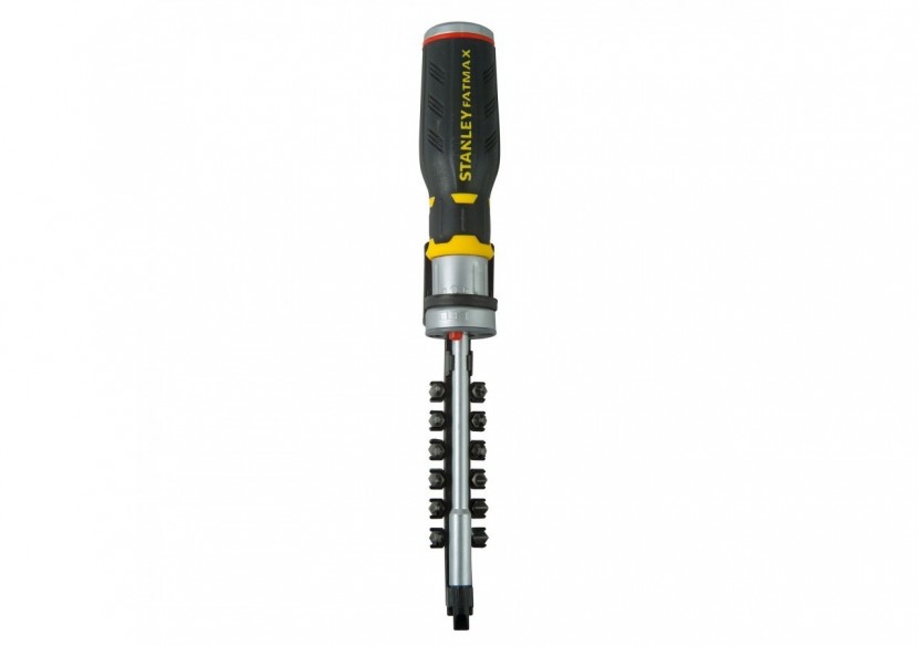 CLIQUET + LED + 12 EMBOUTS : FENTE 5, 6.5, 8MM / PH1-PH2-PH3 / PZ1-PZ2-PZ3 / T10-T15-T20 + LED - FMHT0-62689 - Stanley