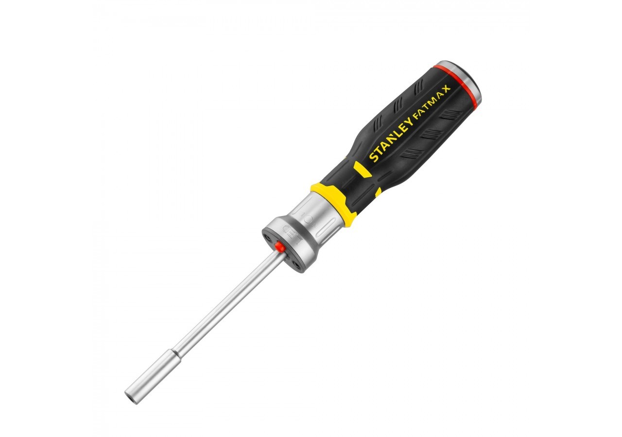 CLIQUET + LED + 12 EMBOUTS : FENTE 5, 6.5, 8MM / PH1-PH2-PH3 / PZ1-PZ2-PZ3 / T10-T15-T20 + LED - FMHT0-62689 - Stanley