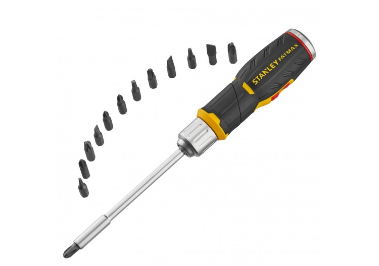 REVOLVER A CLIQUET + 12 EMBOUTS
 FENTE: 5MM, 6.5MM, 8MM / PH1-PH2- PH3 / PZ1-PZ2-PZ3 / T10-T15-T20 - FMHT0-62691 - Stanley