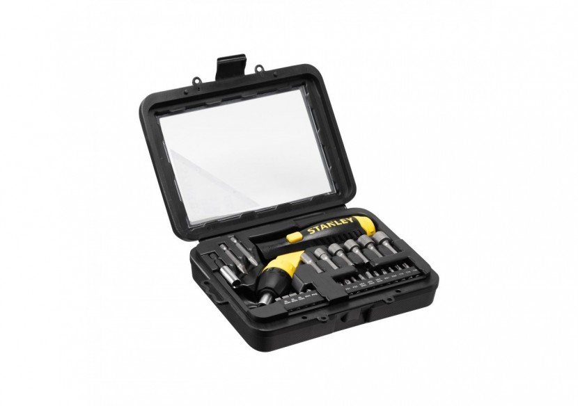 TOURNEVIS PORTE-EMBOUTS A CLIQUET POIGNEE REVOLVER - COFFRET 25PCS - 0-63-022 - Stanley