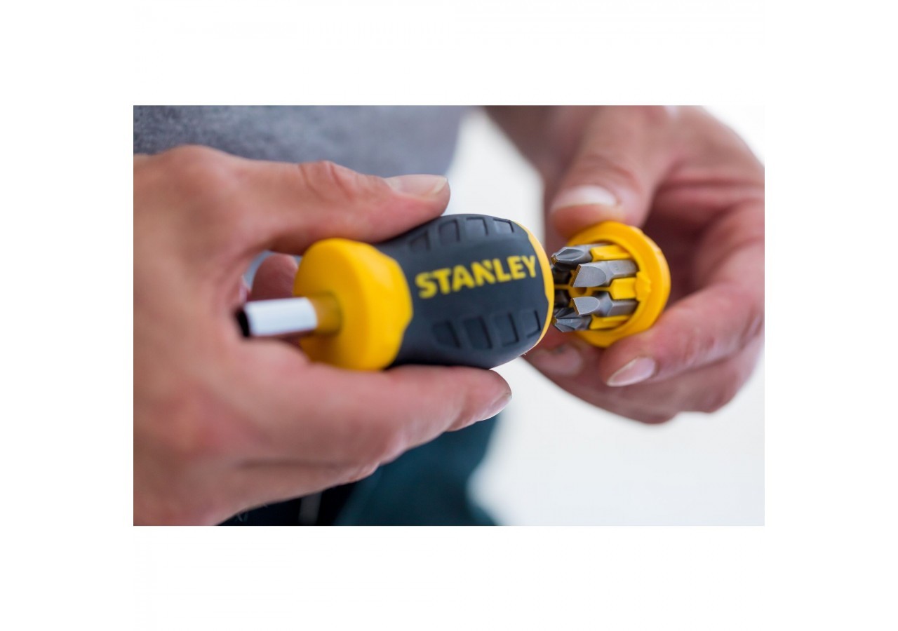 TOURNEVIS PORTE-EMBOUTS BOULE BIMATIERE + 6 EMBOUTS - 0-66-357 - Stanley