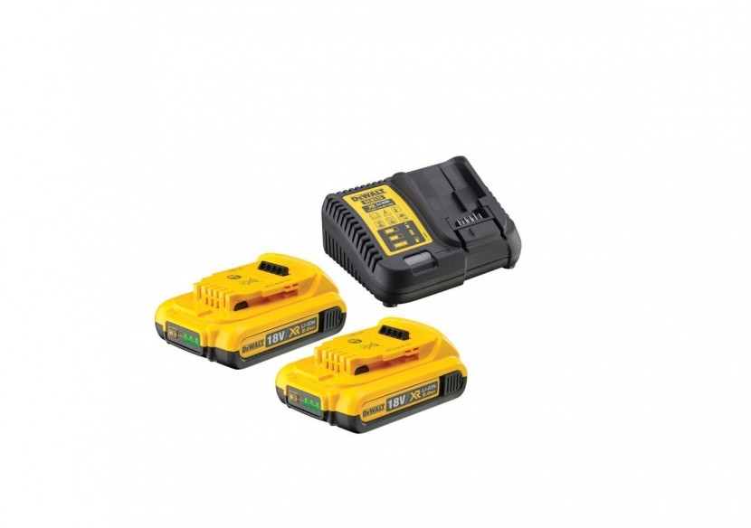 Pack 2 batteries XR 18V 2Ah Li-Ion + chargeur - DCB115D2-QW - Dewalt