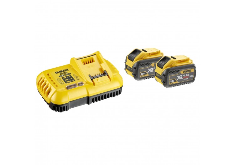 Pack 2 batteries XR FLEXVOLT 18V/54V 9Ah/3Ah Li-Ion + chargeur rapide - DCB118X2-QW - Dewalt