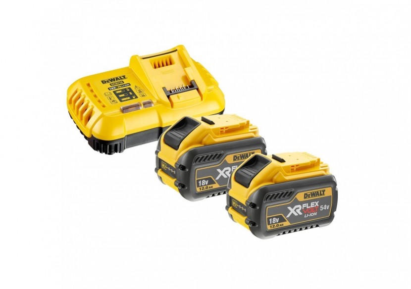 Pack 2 batteries XR FLEXVOLT 18V/54V 12Ah/4Ah Li-Ion + chargeur rapide - DCB118Y2-QW - Dewalt