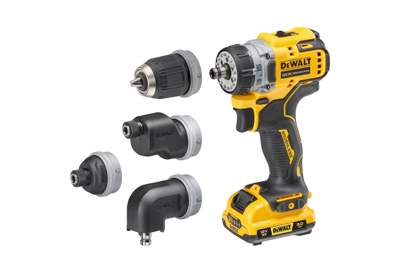 Perceuse visseuse à têtes multiples XR 12V 3Ah Li-Ion Brushless - DCD703L2T-QW - Dewalt