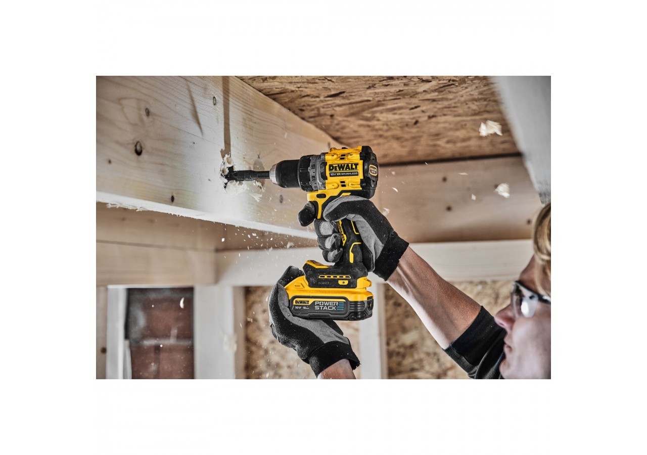 Perceuse visseuse Compacte XR 18V 5Ah Li-ion Brushless POWERSTACK - DCD800H2T-QW - Dewalt