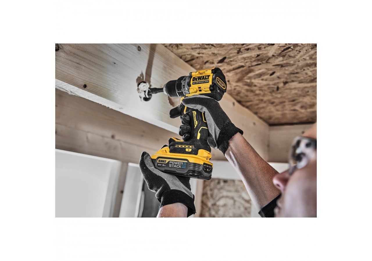 Perceuse visseuse Compacte XR 18V 5Ah Li-ion Brushless POWERSTACK - DCD800H2T-QW - Dewalt