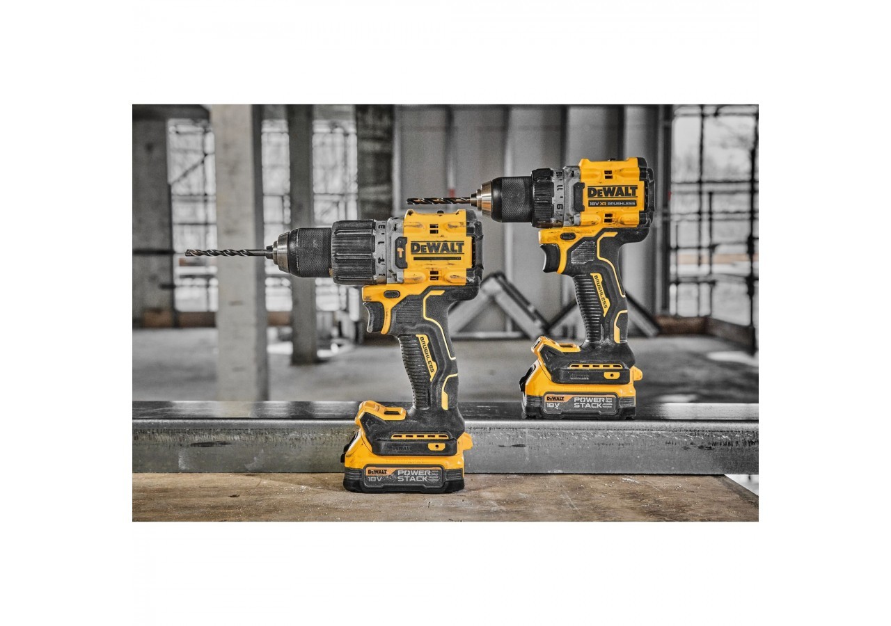 Perceuse visseuse Compacte XR 18V 1.7Ah Li-Ion Brushless POWERSTACK - DCD800E2T-QW - Dewalt