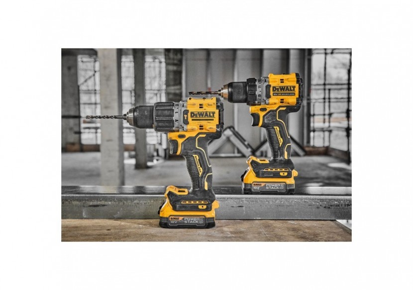 Perceuse visseuse Compacte XR 18V 1.7Ah Li-Ion Brushless POWERSTACK - DCD800E2T-QW - Dewalt
