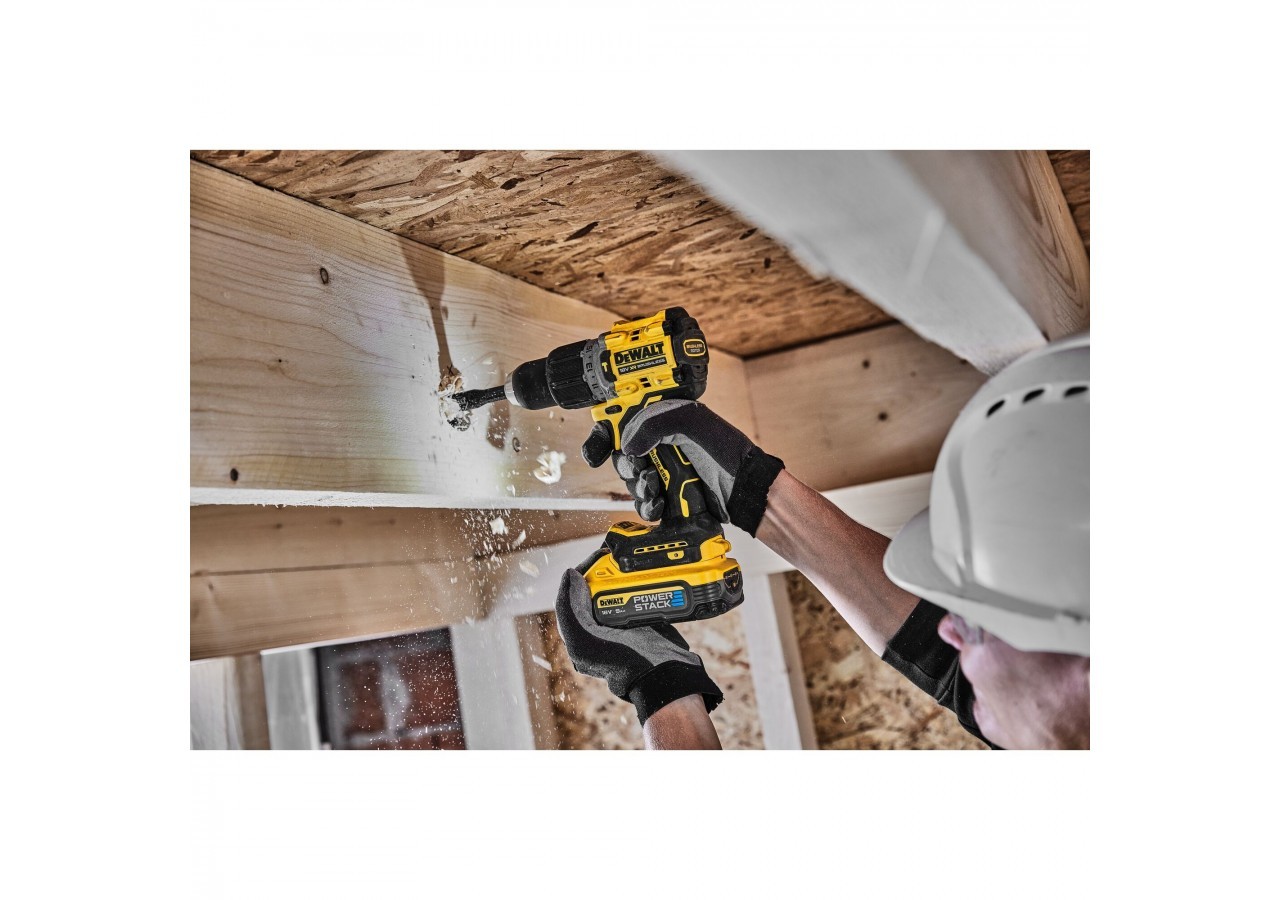 Perceuse visseuse percussion Compacte XR 18V 5Ah Li-ion Brushless POWERSTACK - DCD805H2T-QW - Dewalt