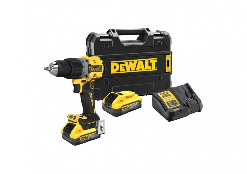 Perceuse visseuse percussion Compacte XR 18V 5Ah Li-ion Brushless POWERSTACK - DCD805H2T-QW - Dewalt