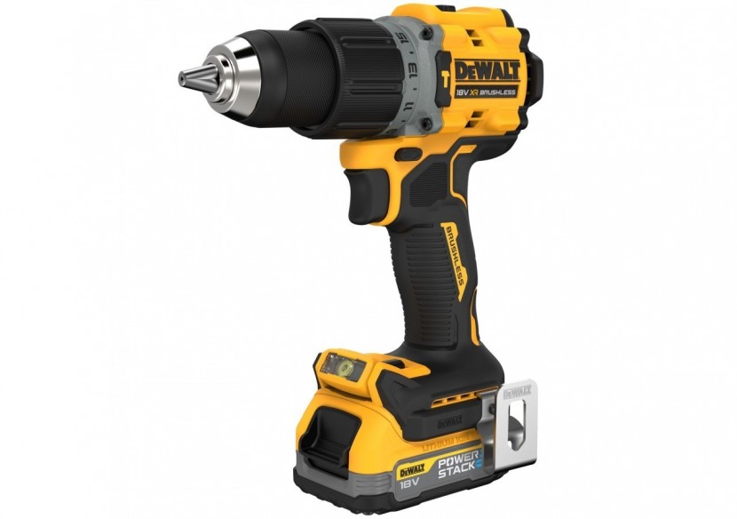 Perceuse visseuse percussion Compacte XR 18V 1.7Ah Li-Ion Brushless POWERSTACK - DCD805E2T-QW - Dewalt