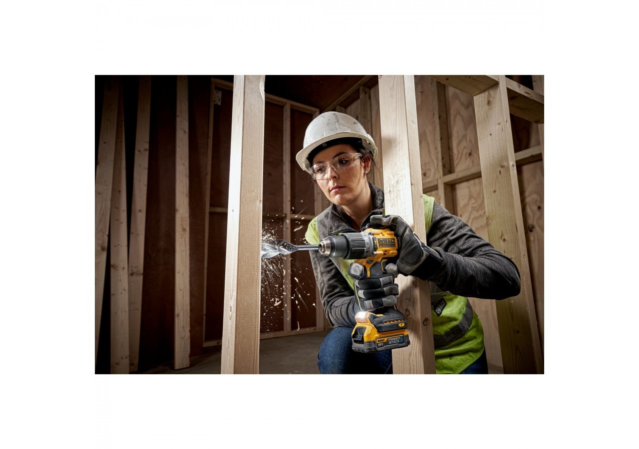 Perceuse visseuse percussion Compacte XR 18V 1.7Ah Li-Ion Brushless POWERSTACK - DCD805E2T-QW - Dewalt